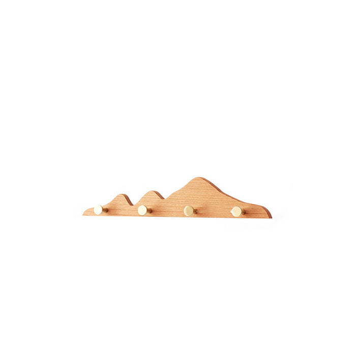 Decorative Mountain Shape Solid Wood Wall Mounted Wall Hooks