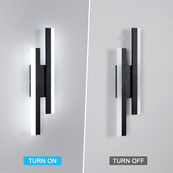 Modern Black Linear LED Wall Sconce Lighting for Bedroom & Living Room