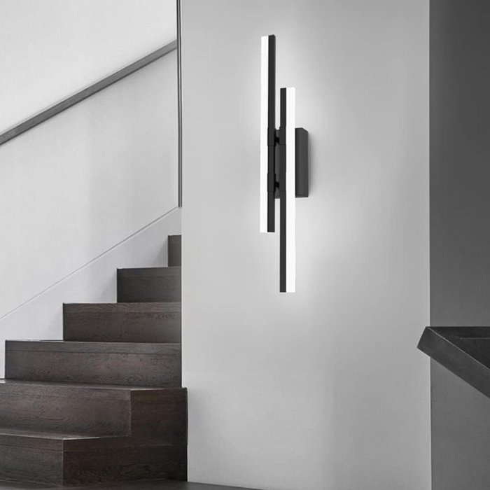 Modern Black Linear LED Wall Sconce Lighting for Bedroom & Living Room
