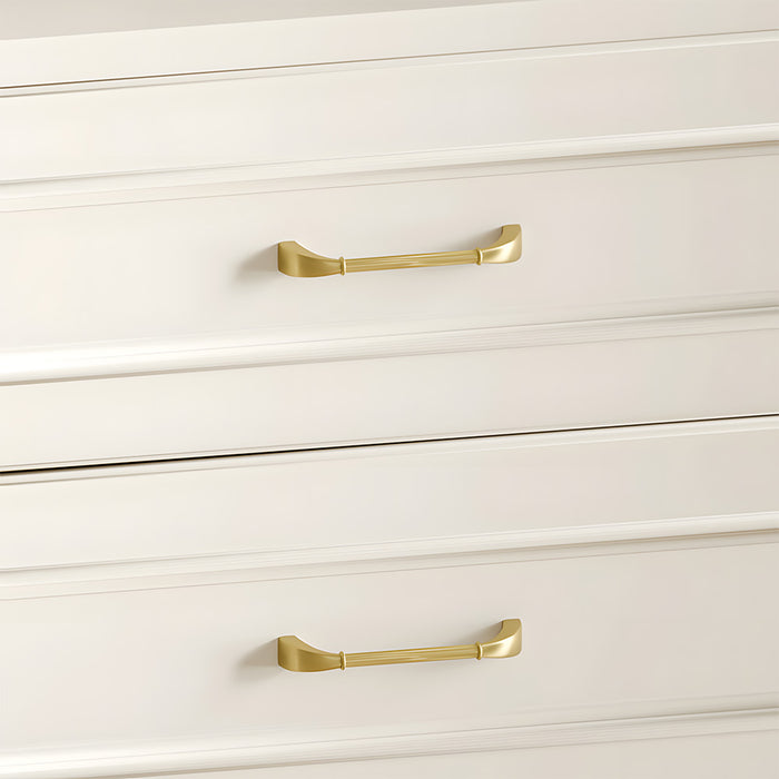 Elegant Fluted Solid Brass Cabinet Pulls for Kitchen