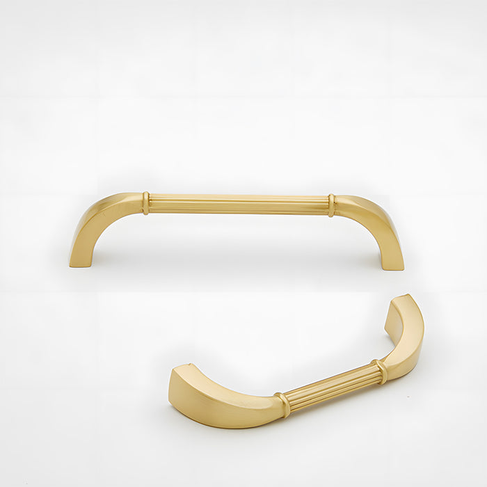 Elegant Fluted Solid Brass Cabinet Pulls for Kitchen