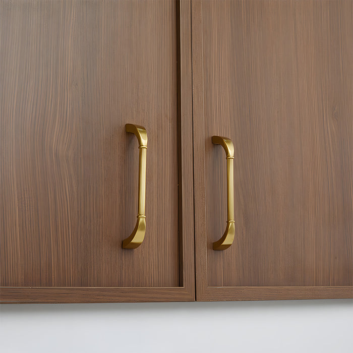 Elegant Fluted Solid Brass Cabinet Pulls for Kitchen