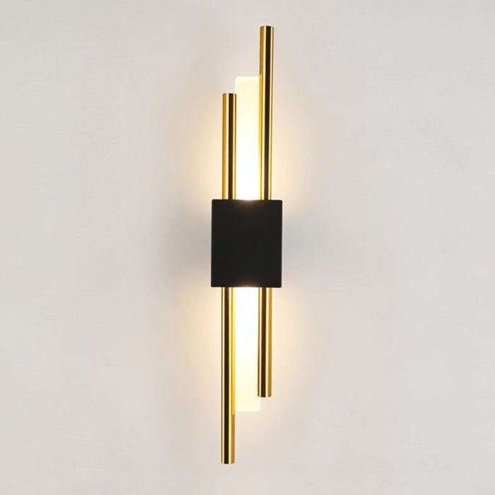 Modern Black and Gold LED Wall Sconce for Bedroom & Living Room
