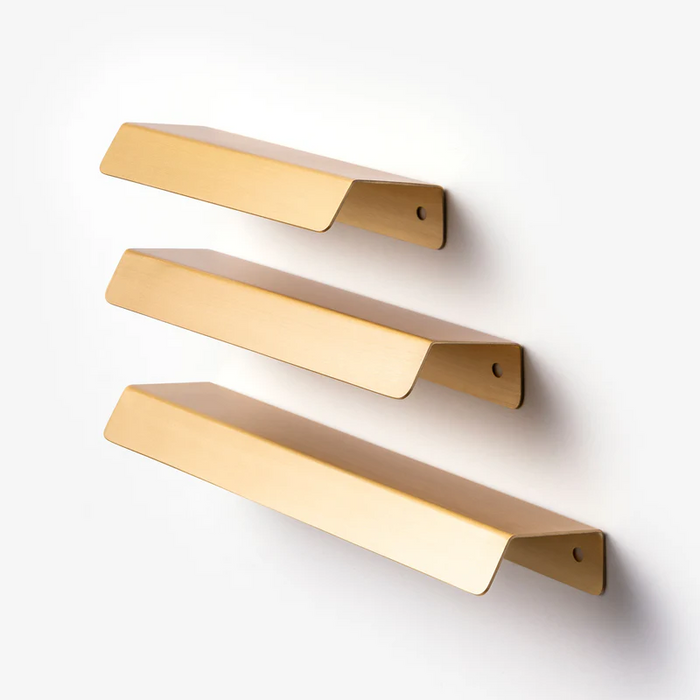 Modern Simple Embedded Brass Gold Edge Pulls