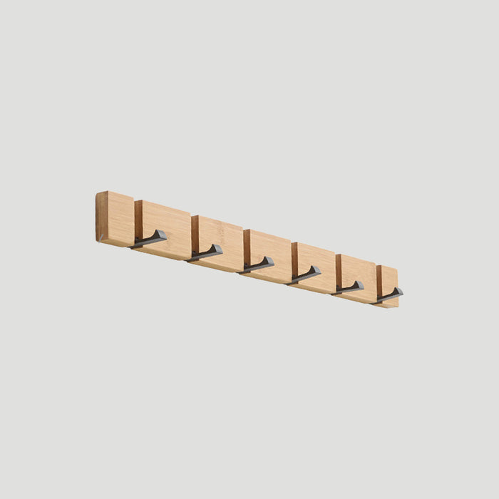 Foldable Bamboo Coat Rack Wall Hooks