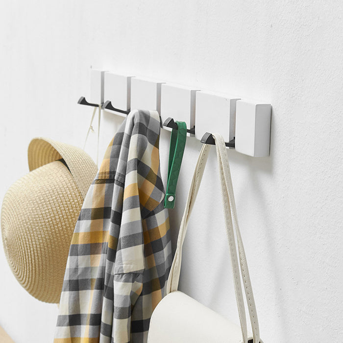 Foldable Bamboo Coat Rack Wall Hooks