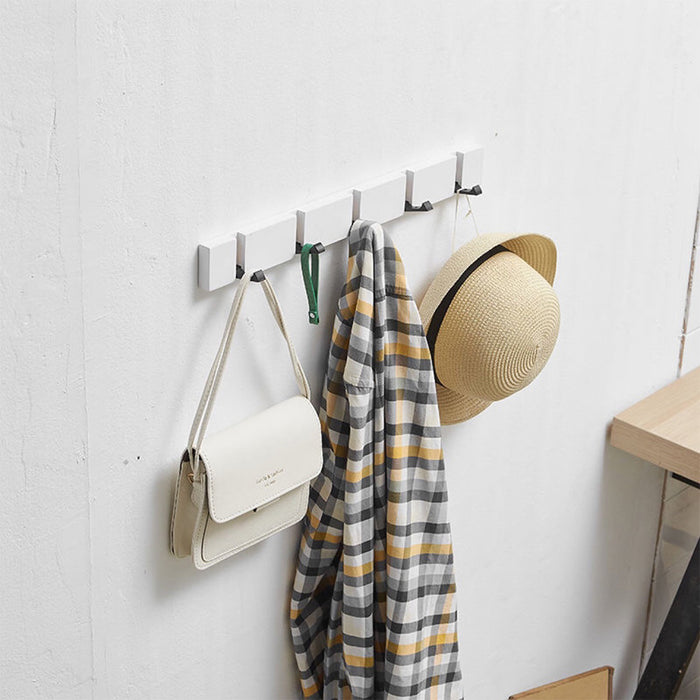 Foldable Bamboo Coat Rack Wall Hooks