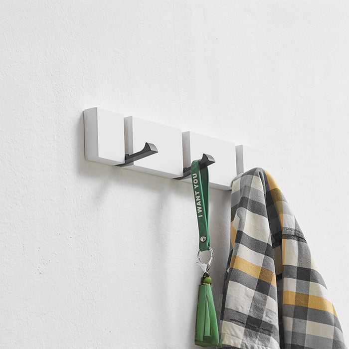 Foldable Bamboo Coat Rack Wall Hooks