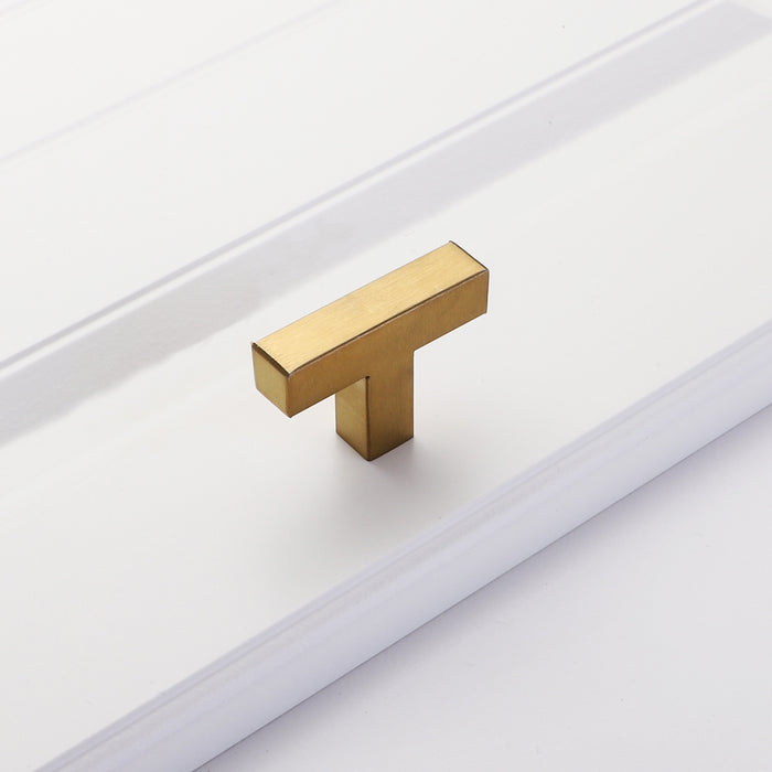 Gold Square Brushed Brass Kitchen Handles