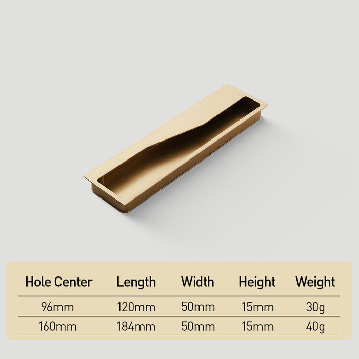 Stylish Rectangular Recessed Hidden Drawer Handles
