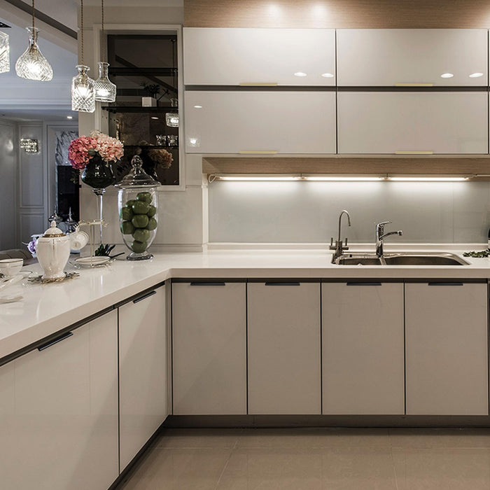 Modern Brushed Brass Finger Edge Pulls for Cabinets