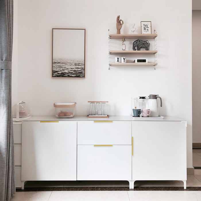 Modern Brushed Brass Finger Edge Pulls for Cabinets
