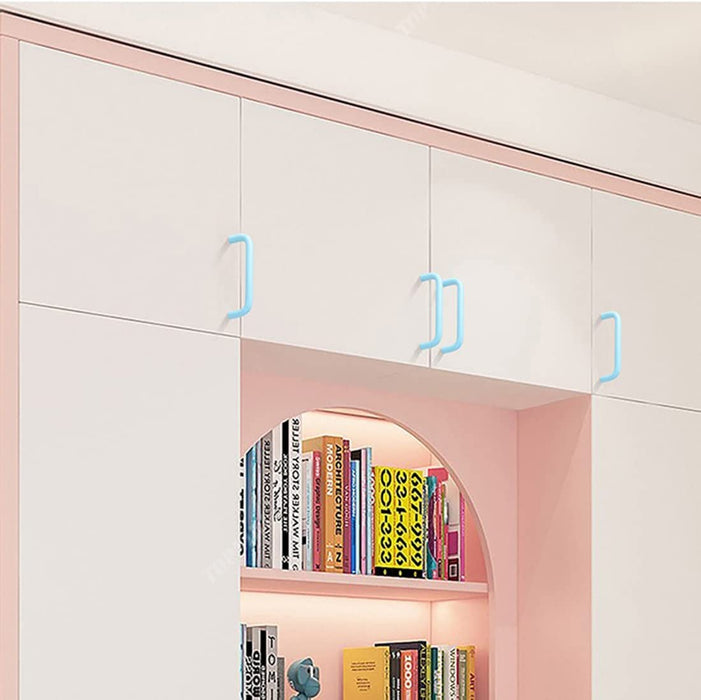 Colorful Small Double Curved Wardrobe Handles For Children's Room