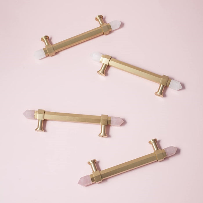 Crystal Handle Brass Cabinet Pulls for Kitchen Cupboard