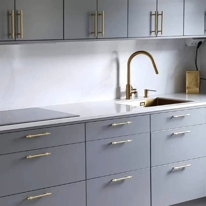 Brass Knurled Simple Matte Texture Cabinet Door Drawer Pulls