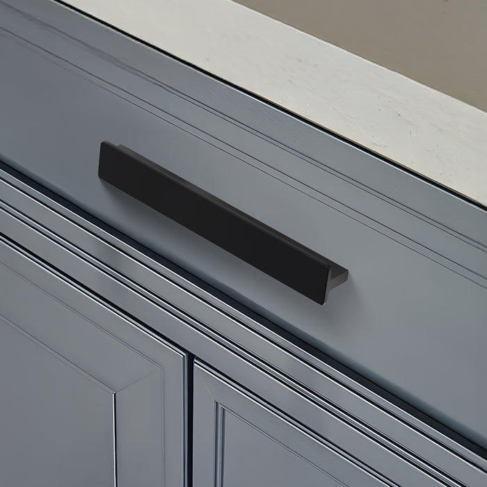 Round edges simple Black door pull cabinet handles