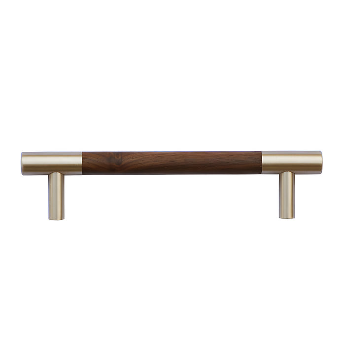 Luxury Brass Walnut T-bar Wardrobe Handles