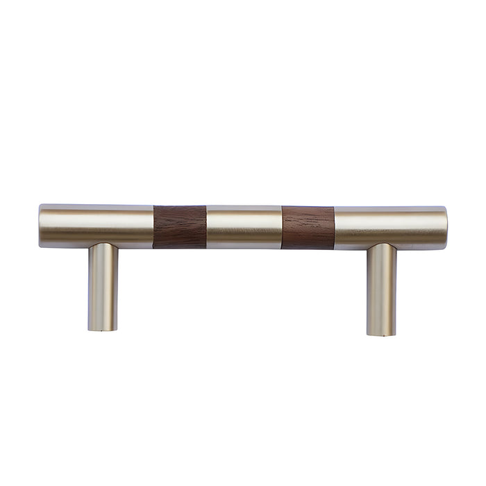 Luxury Brass Walnut T-bar Wardrobe Handles