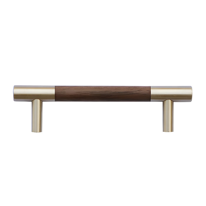 Luxury Brass Walnut T-bar Wardrobe Handles