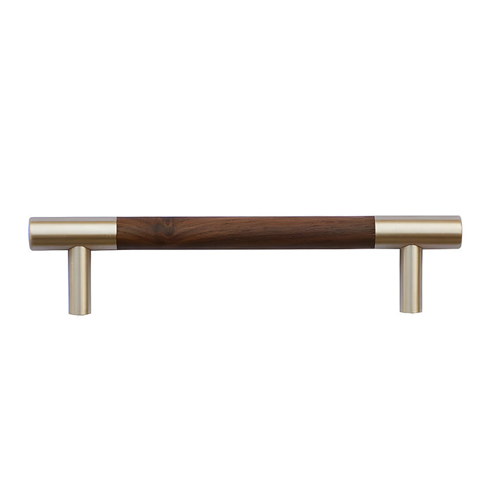 Luxury Brass Walnut T-bar Wardrobe Handles