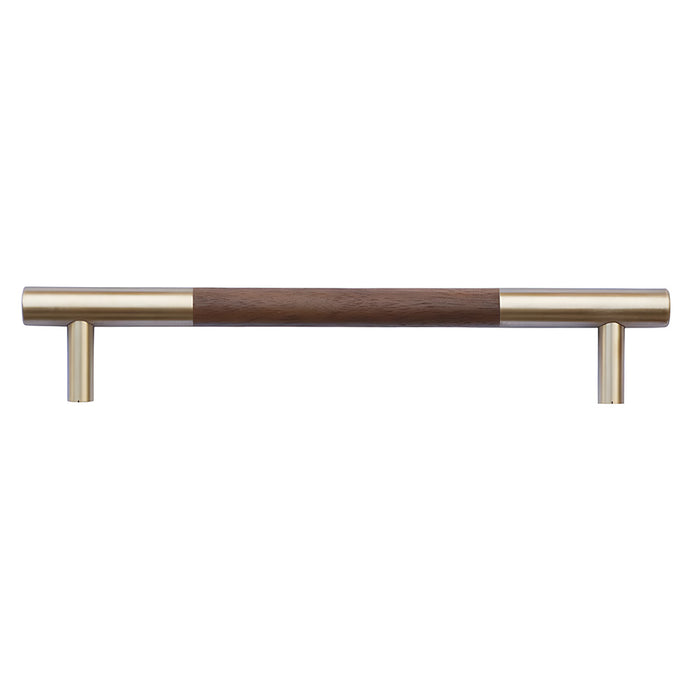 Luxury Brass Walnut T-bar Wardrobe Handles