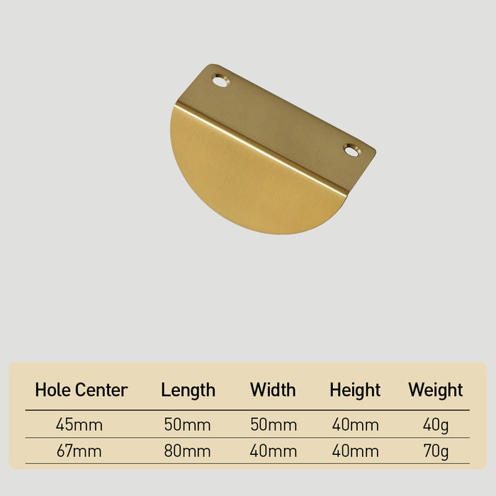 Luxury Round Fan-Shaped Brass Wardrobe Drawer Pulls