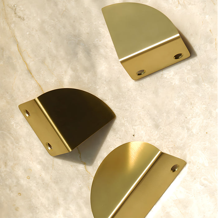 Luxury Round Fan-Shaped Brass Wardrobe Drawer Pulls