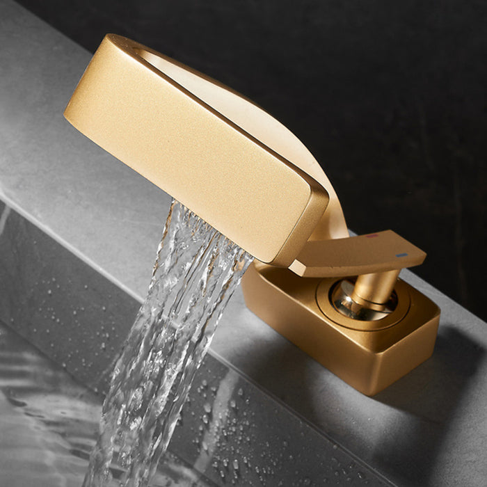 Luxury Solid Brass Waterfall Bathroom Sink Faucets