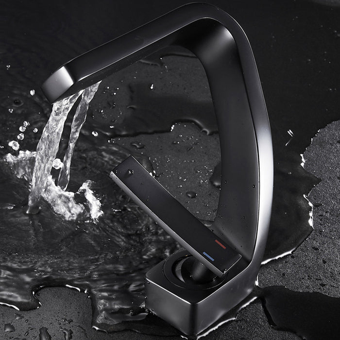 Luxury Solid Brass Waterfall Bathroom Sink Faucets