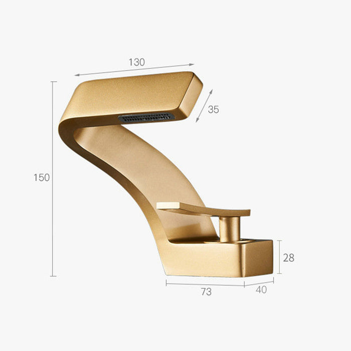 Luxury Solid Brass Waterfall Bathroom Sink Faucets