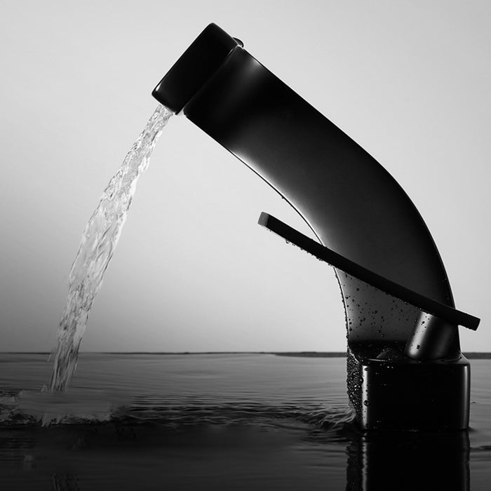 Luxury Solid Brass Waterfall Bathroom Sink Faucets