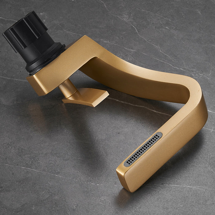 Luxury Solid Brass Waterfall Bathroom Sink Faucets