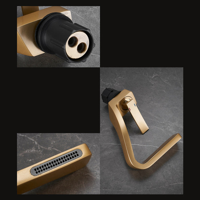 Luxury Solid Brass Waterfall Bathroom Sink Faucets