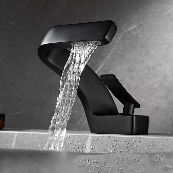 Luxury Solid Brass Waterfall Bathroom Sink Faucets