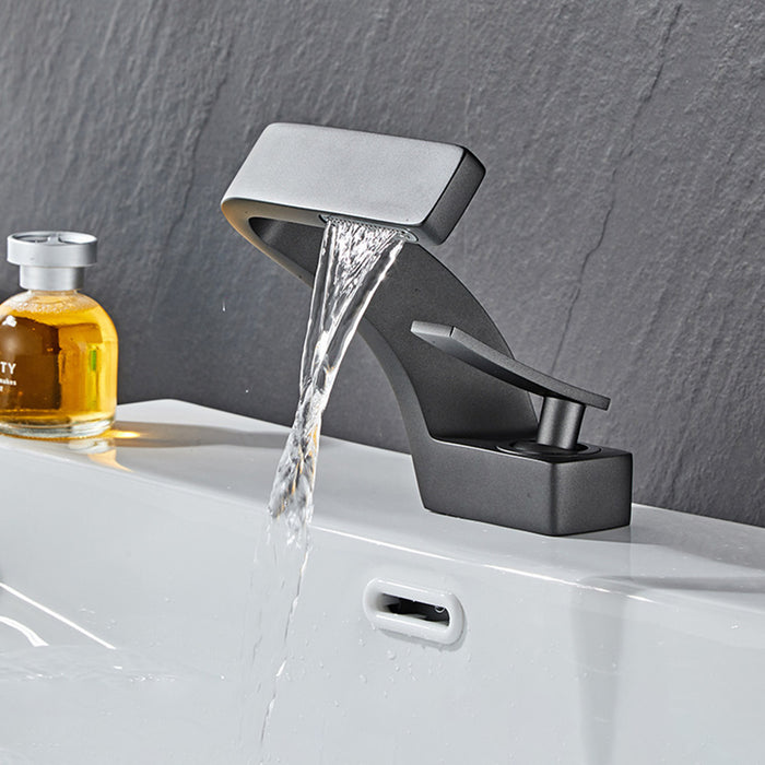 Luxury Solid Brass Waterfall Bathroom Sink Faucets