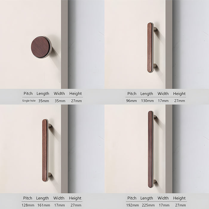 Modern Walnut Wooden Cabinet Handles