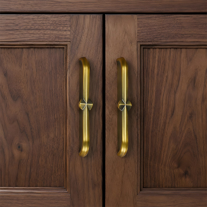 Modern Zinc Alloy Brushed Brass Cabinet Handles