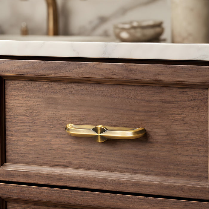 Modern Zinc Alloy Brushed Brass Cabinet Handles