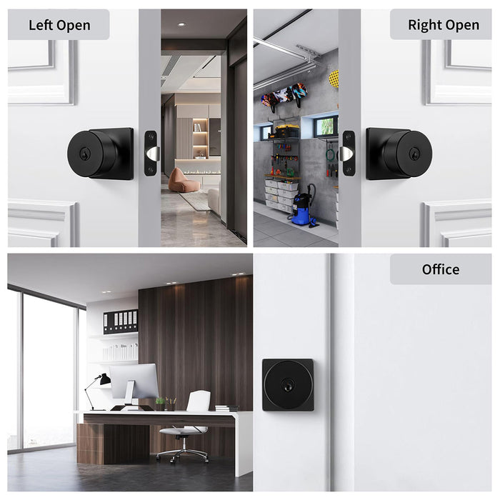 Matte Black Keyed-Alike Entry Door Knobs with Lock & Key