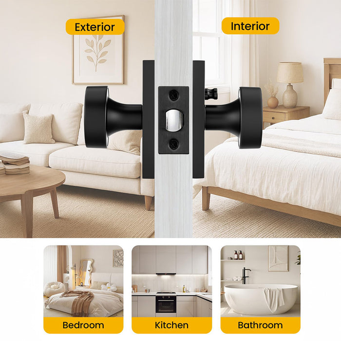Rectangle Zinc Alloy Interior Privacy Door Knobs