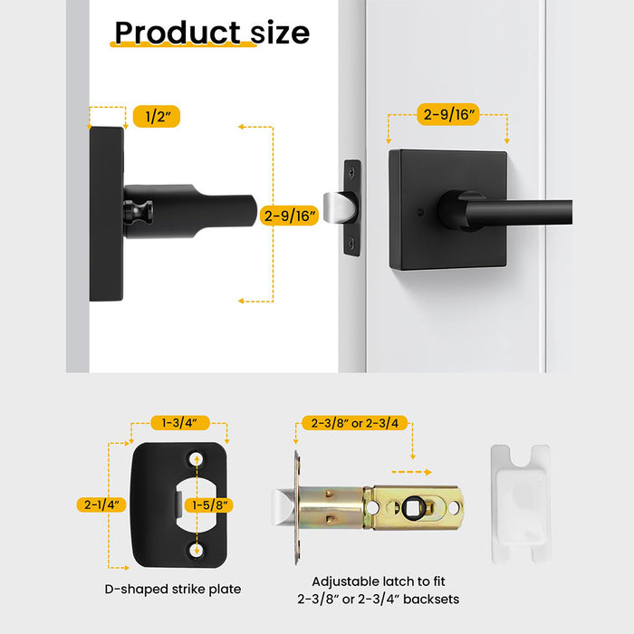 Modern Heavy Duty Zinc Alloy Interior Privacy Door Lever