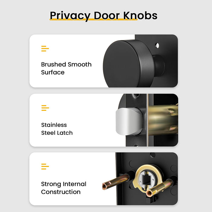Rectangle Zinc Alloy Interior Privacy Door Knobs