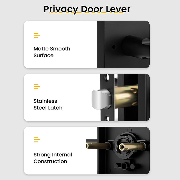 Modern Heavy Duty Zinc Alloy Interior Privacy Door Lever