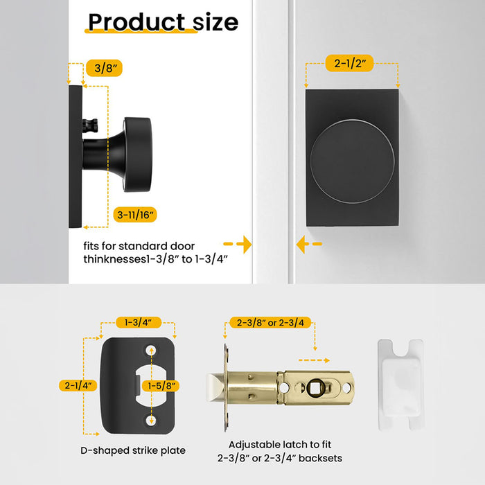 Rectangle Zinc Alloy Interior Privacy Door Knobs