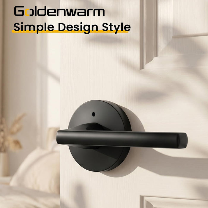 6 Pack Matte Black Privacy & Passage Interior Door Handles