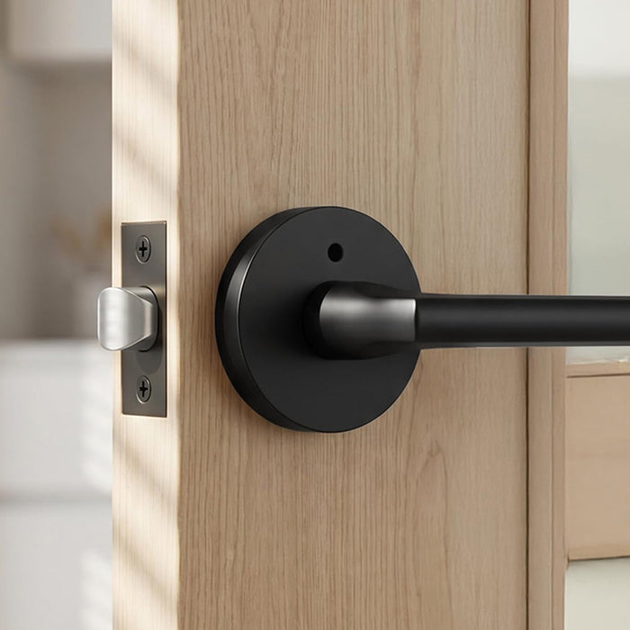 6 Pack Matte Black Privacy & Passage Interior Door Handles