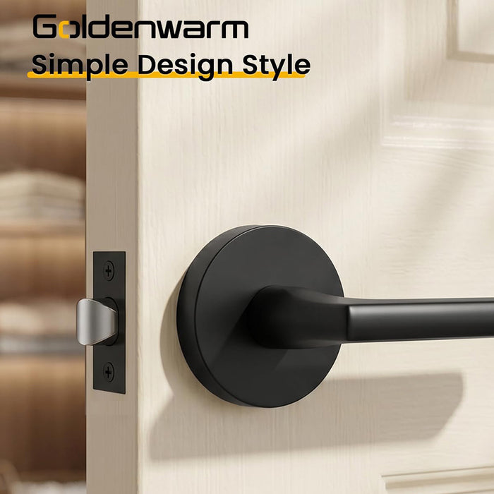 6 Pack Matte Black Privacy & Passage Interior Door Handles
