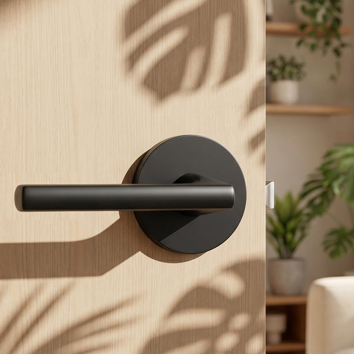 6 Pack Matte Black Privacy & Passage Interior Door Handles