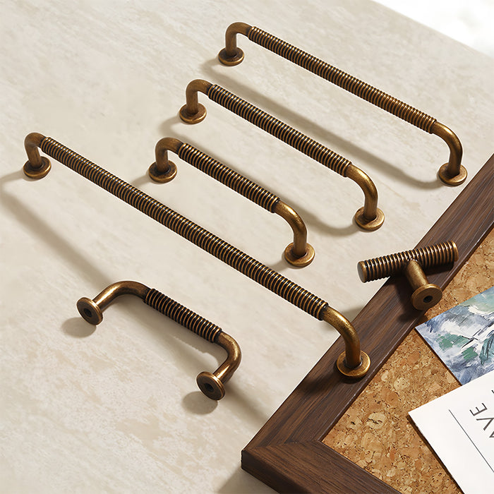Mid-Century Zinc Alloy Cabinet Bar Handles