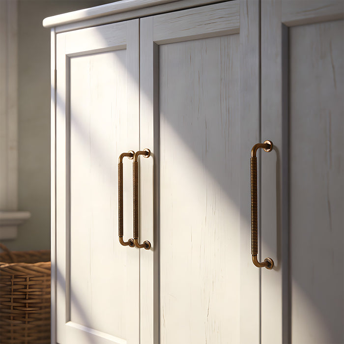 Mid-Century Zinc Alloy Cabinet Bar Handles